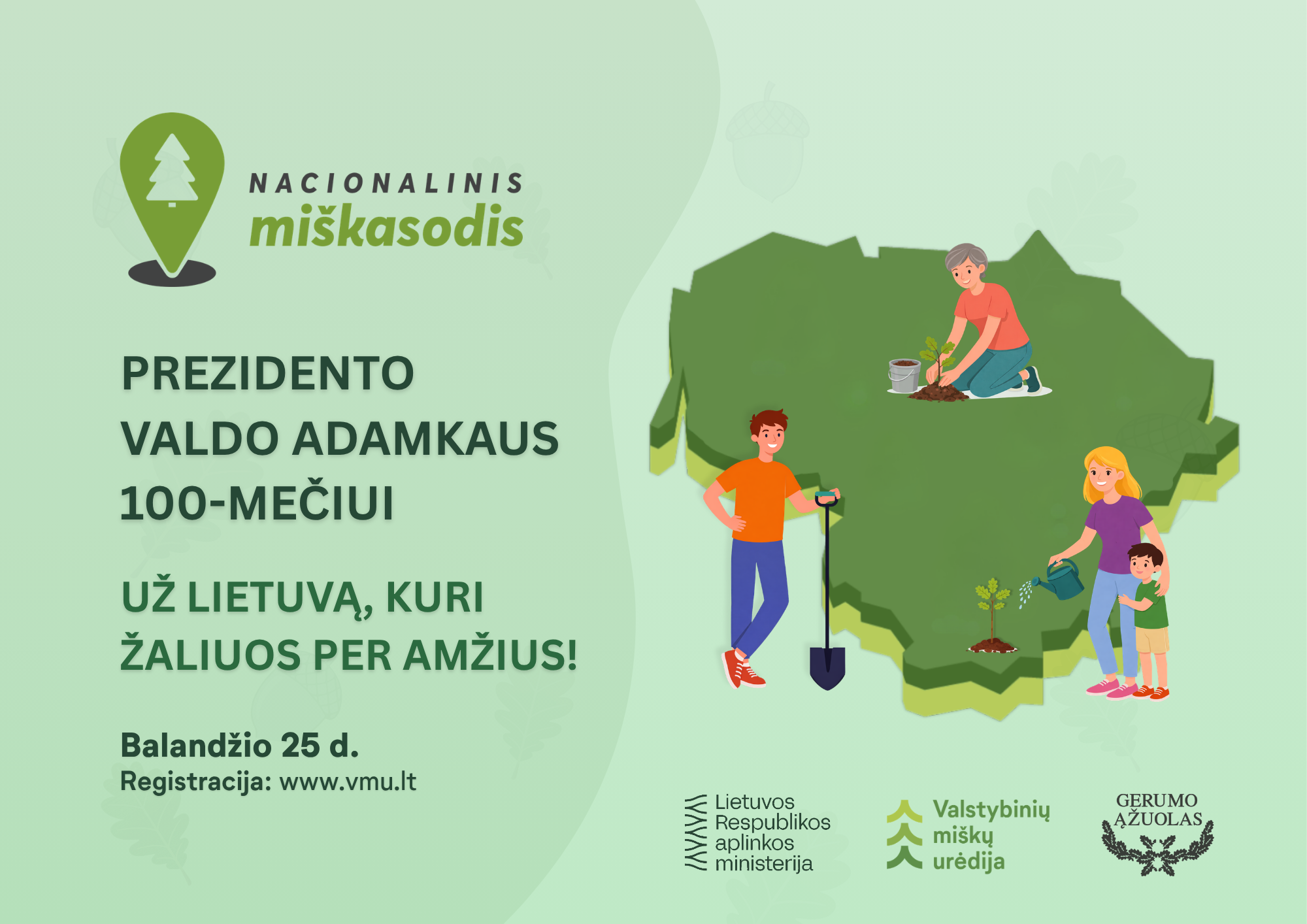 Lietuva žaliuos: Miškasodis Prezidento V. Adamkaus 100-mečiui